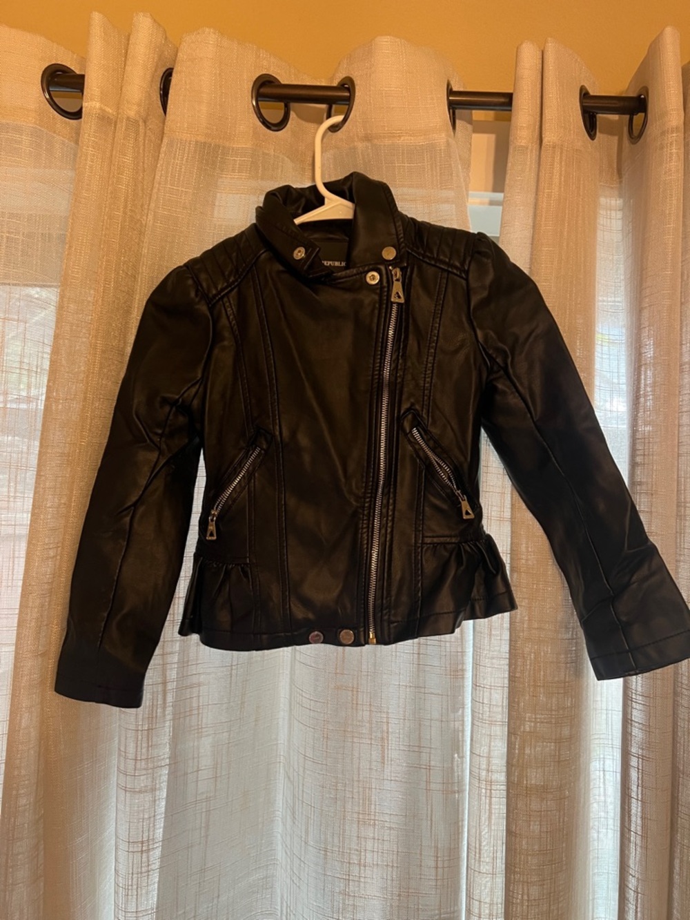 Urban Republic Girls Black Faux Leather Moto Jacket